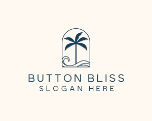 Palm Tree Beach Resort logo design