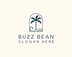 Palm Tree Beach Resort logo design