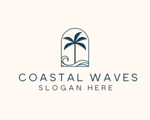 Palm Tree Beach Resort logo design