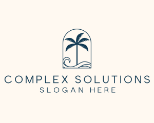 Palm Tree Beach Resort logo design