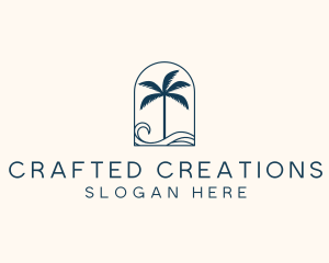 Palm Tree Beach Resort logo design