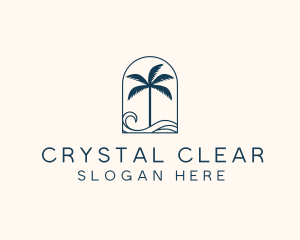 Palm Tree Beach Resort logo design