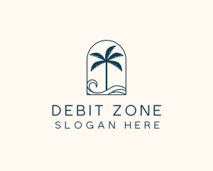 Palm Tree Beach Resort logo design