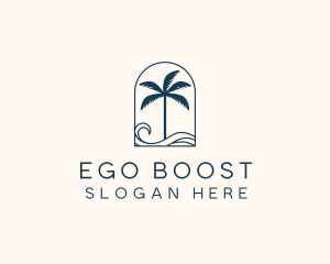 Palm Tree Beach Resort logo design