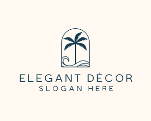 Palm Tree Beach Resort logo design