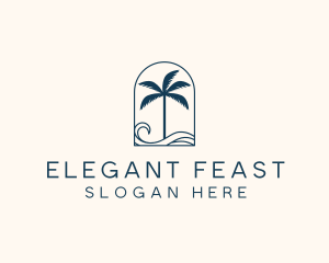 Palm Tree Beach Resort logo design