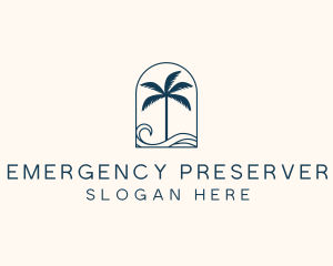 Palm Tree Beach Resort logo design