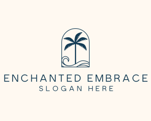 Palm Tree Beach Resort logo design