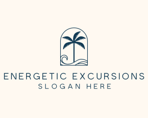 Palm Tree Beach Resort logo design