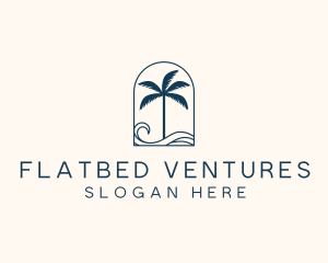 Palm Tree Beach Resort logo design