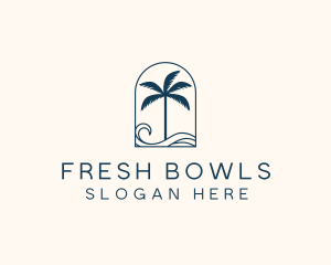 Palm Tree Beach Resort logo design