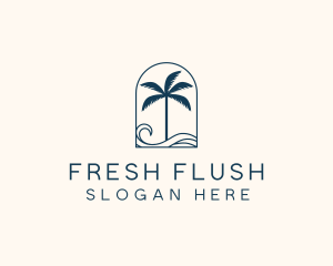 Palm Tree Beach Resort logo design