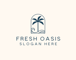 Palm Tree Beach Resort logo design