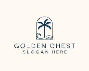 Palm Tree Beach Resort logo design