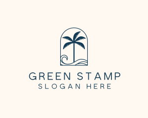 Palm Tree Beach Resort logo design