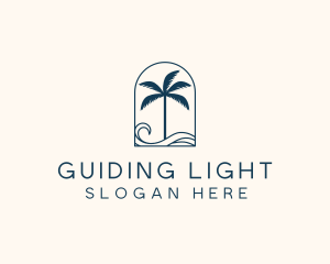 Palm Tree Beach Resort logo design