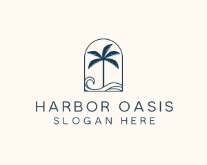 Palm Tree Beach Resort logo design