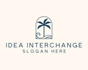 Palm Tree Beach Resort logo design