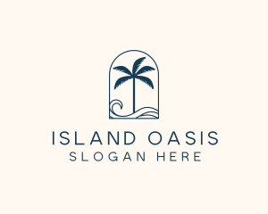 Palm Tree Beach Resort logo design