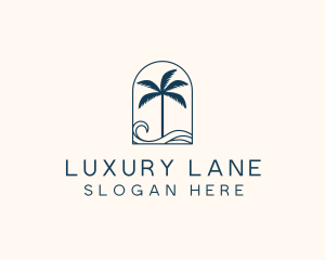 Palm Tree Beach Resort logo design