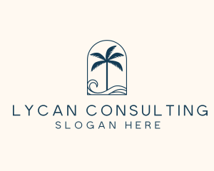 Palm Tree Beach Resort logo design