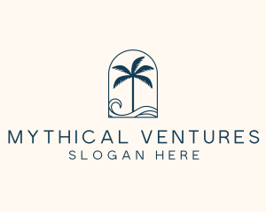 Palm Tree Beach Resort logo design