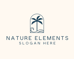 Palm Tree Beach Resort logo design