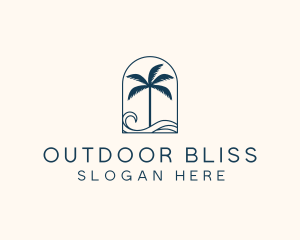 Palm Tree Beach Resort logo design