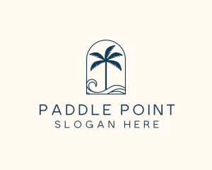 Palm Tree Beach Resort logo design