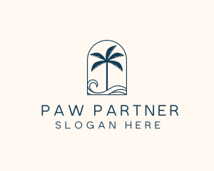 Palm Tree Beach Resort logo design