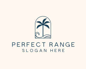 Palm Tree Beach Resort logo design