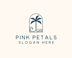 Palm Tree Beach Resort logo design