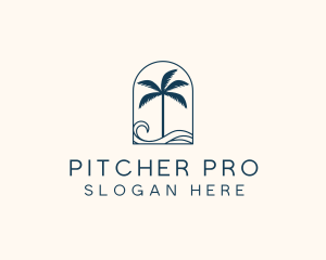 Palm Tree Beach Resort logo design