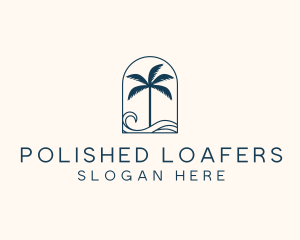 Palm Tree Beach Resort logo design