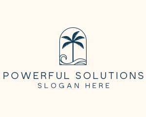 Palm Tree Beach Resort logo design