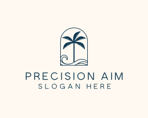 Palm Tree Beach Resort logo design