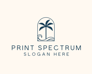 Palm Tree Beach Resort logo design