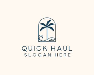 Palm Tree Beach Resort logo design