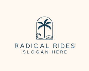 Palm Tree Beach Resort logo design