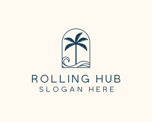 Palm Tree Beach Resort logo design