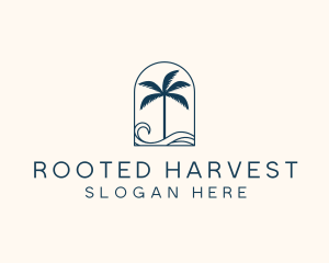 Palm Tree Beach Resort logo design