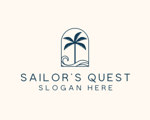 Palm Tree Beach Resort logo design