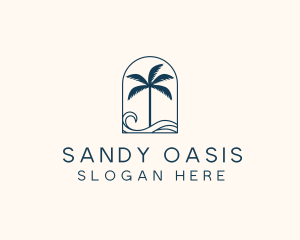 Palm Tree Beach Resort logo design