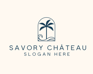 Palm Tree Beach Resort logo design