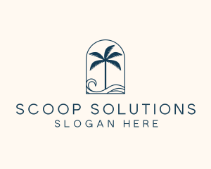 Palm Tree Beach Resort logo design