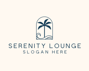 Palm Tree Beach Resort logo design