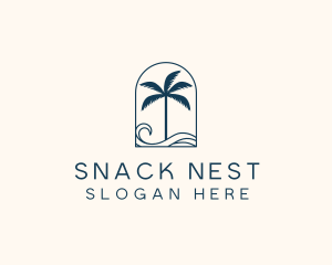 Palm Tree Beach Resort logo design