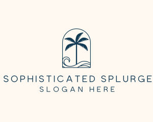 Palm Tree Beach Resort logo design