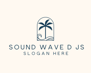 Palm Tree Beach Resort logo design