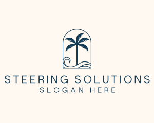 Palm Tree Beach Resort logo design